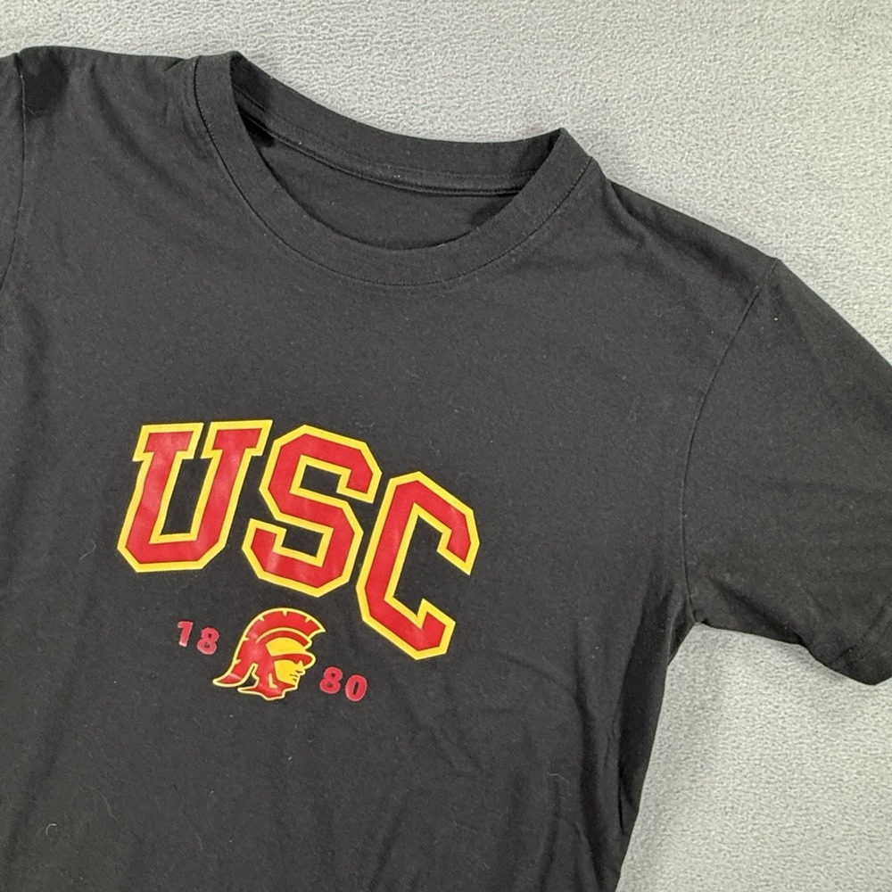 USC Men's T-Shirt Size Medium Black Red Logo University Of Southern California